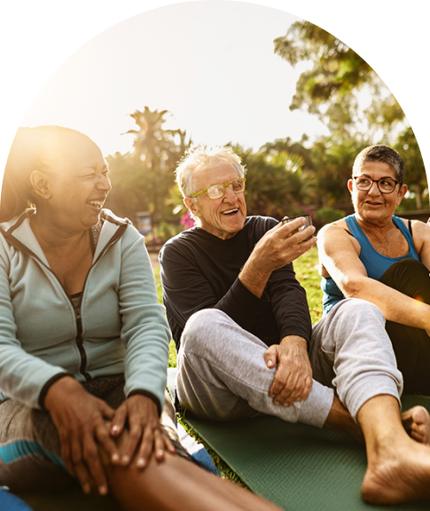 group of people on yoga mats